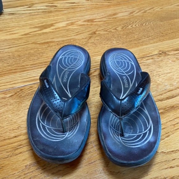 Reebok Shoes - Reebok Simply Tone Black Sandals 10 flip flop